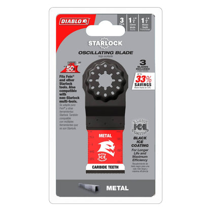 Diablo Starlock Carbide Multi Tool Blades for Metal - 32mm - 3 Pack