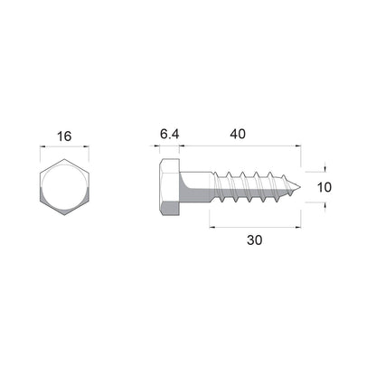 Zenith M10 Coach Screws - 40mm - Black - 25 Pack