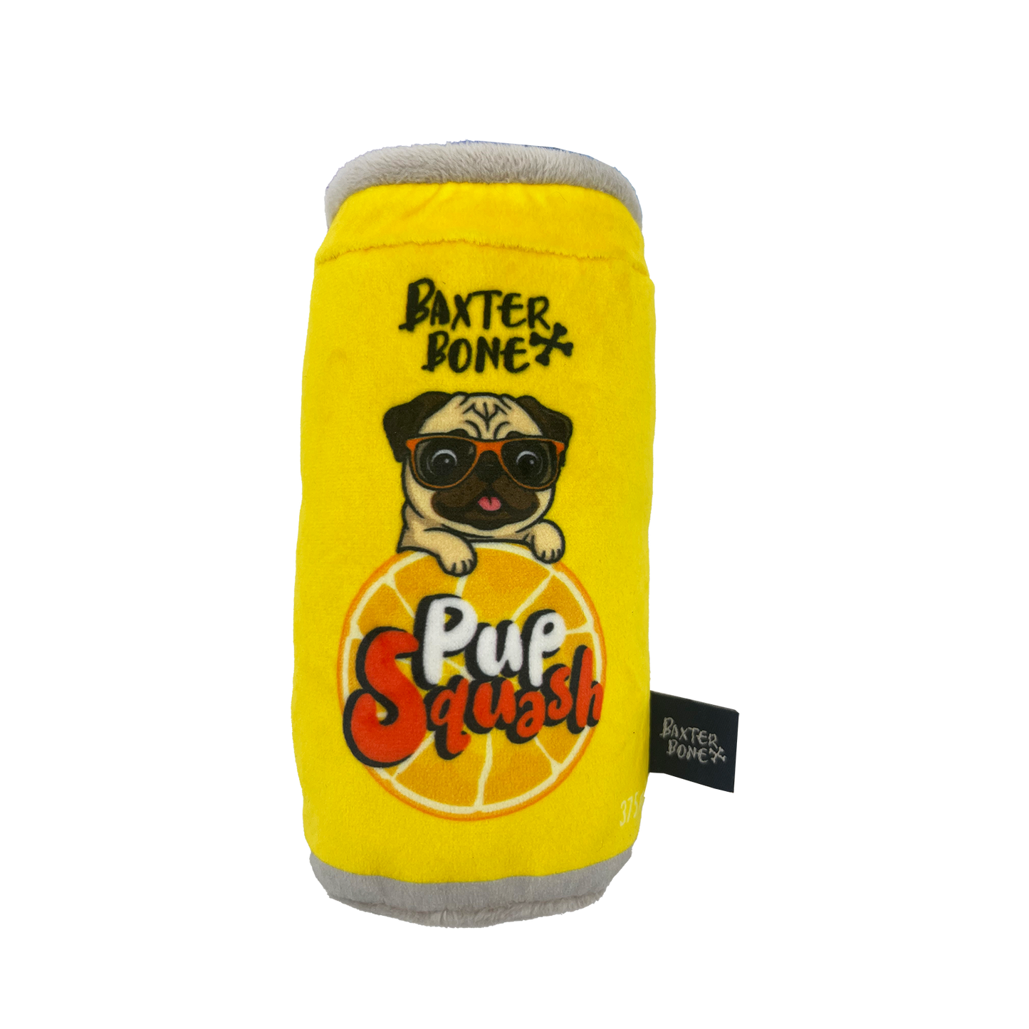 Baxter Bone Pup Squash Soda Can Pet Toy