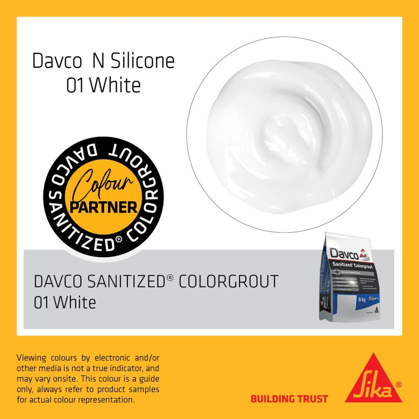 Sika Davco N Silicone Sealant - 300ml - White