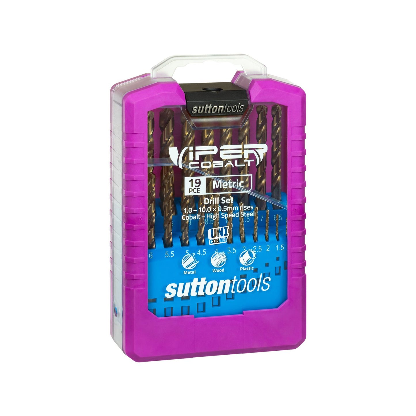 Sutton Tools Viper Cobalt Drill Set - 19 Piece - 123 x 195mm