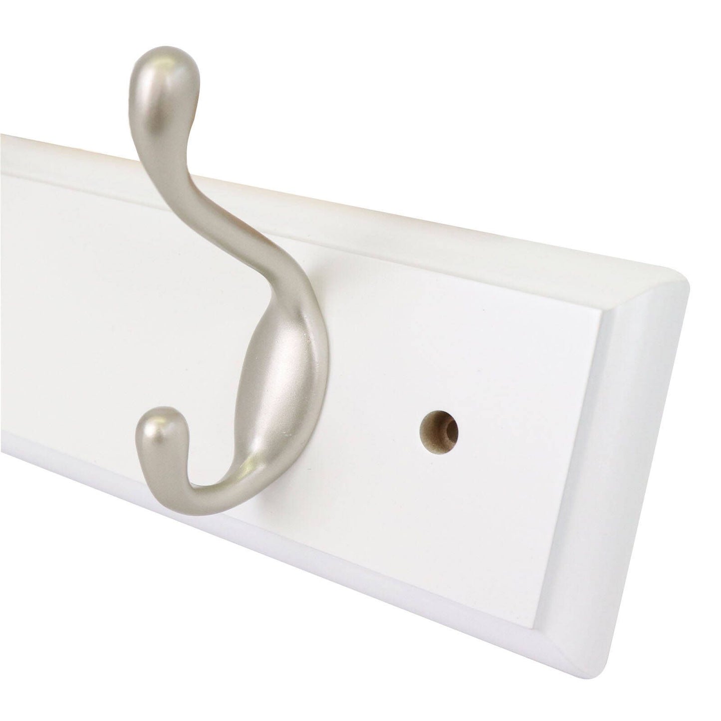 Syneco White Board Coat Rack - 4 Hooks - 450 x 100 x 75mm