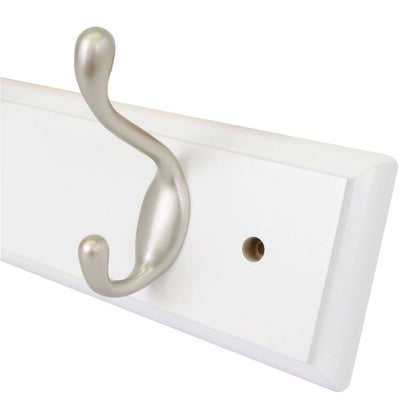 Syneco White Board Coat Rack - 4 Hooks - 450 x 100 x 75mm