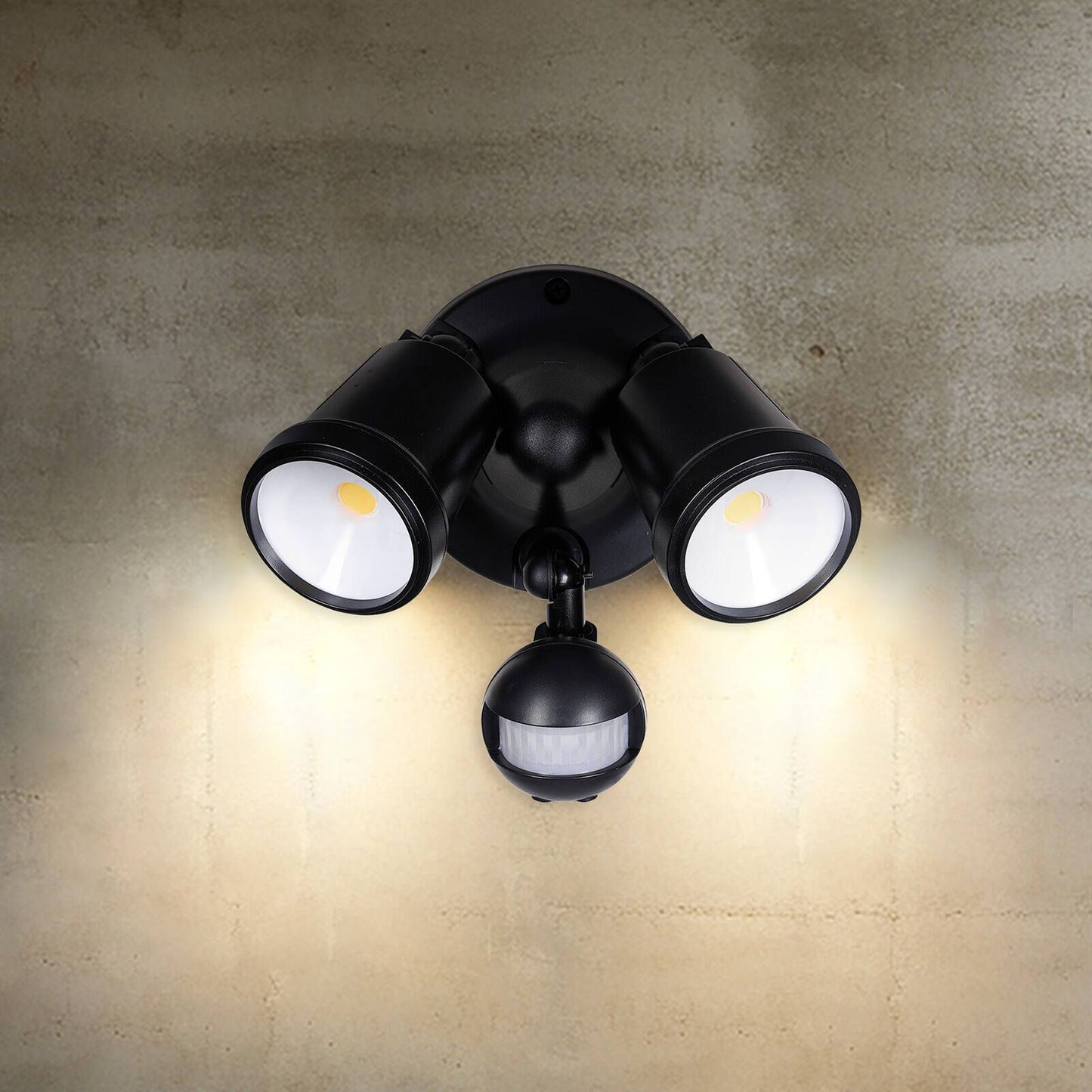 Brilliant Black Raptor III LED Twin Security Light - 20W - 1800 Lumens