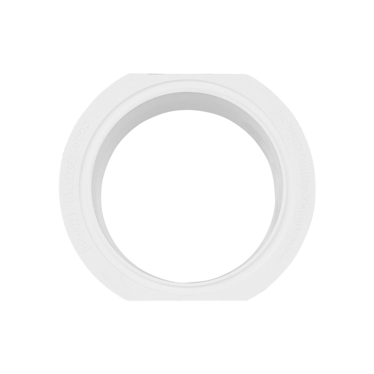 Rain Harvesting Round Gutter Outlet - 75mm - White