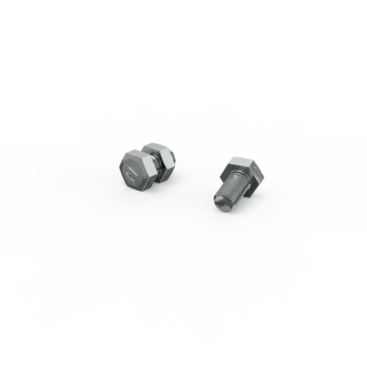 Zenith M8 x 15mm Zinc Plated Hex Head Bolts and Nuts - 2 Pack