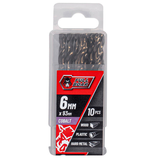 Full Boar Cobalt Drill Bit - 6mm - 10 Pack