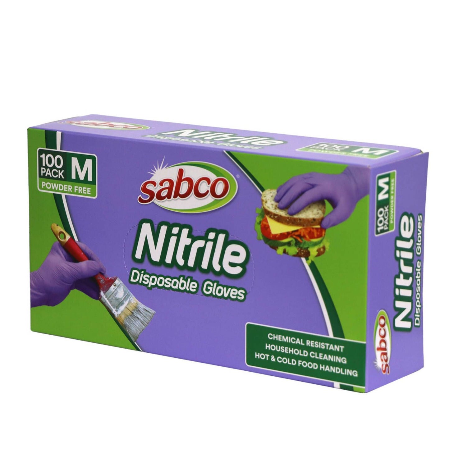 Sabco Nitrile Gloves - Medium - 100 Pack