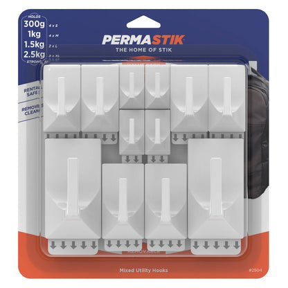 Permastik Mixed Utility Hooks - 12 Pack