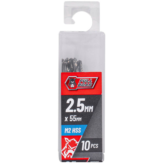 Full Boar HSS Drill Bit - 2.5mm - 10 Pack