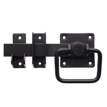 Zenith Matte Black Ring Pull Gate Latch - 115 x 32 x 210mm