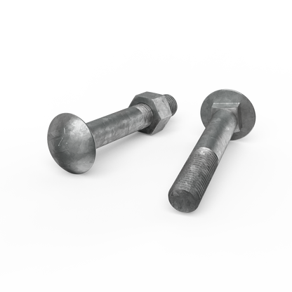 Zenith Hot Dip Galvanised Cup Head Bolts & Nuts - M16 x 100mm - 12 Pack