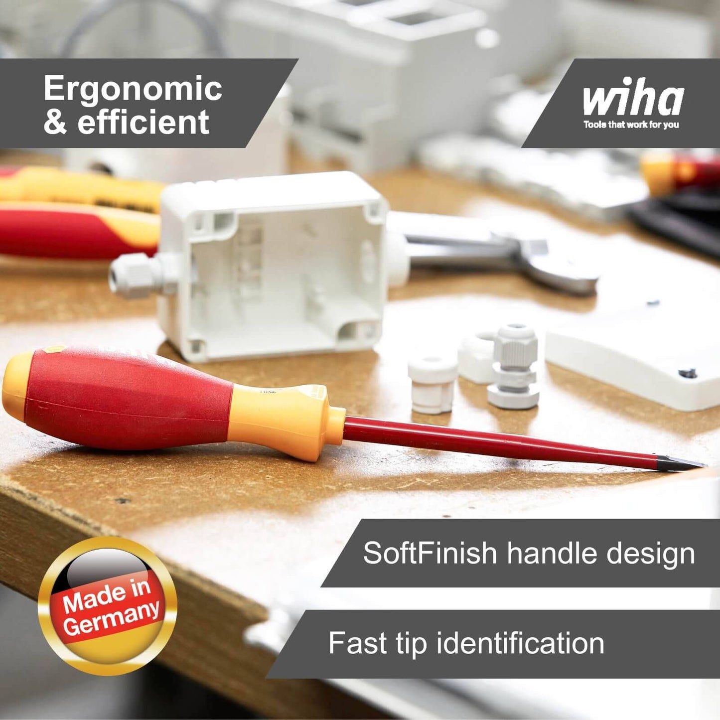 Wiha Flat Screwdriver - 4.0 x 100mm - Insulated