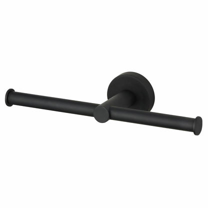 Mondella Matte Black Double Toilet Roll Holder - 245mm x 54mm x 80mm