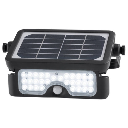 Arlec Solar Powered Sensor LED Floodlight - 7W - 800 Lumens - Black