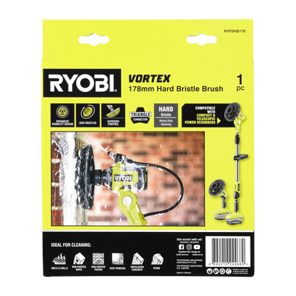 Ryobi Hard Bristle Power Scrubber Brush - 178mm