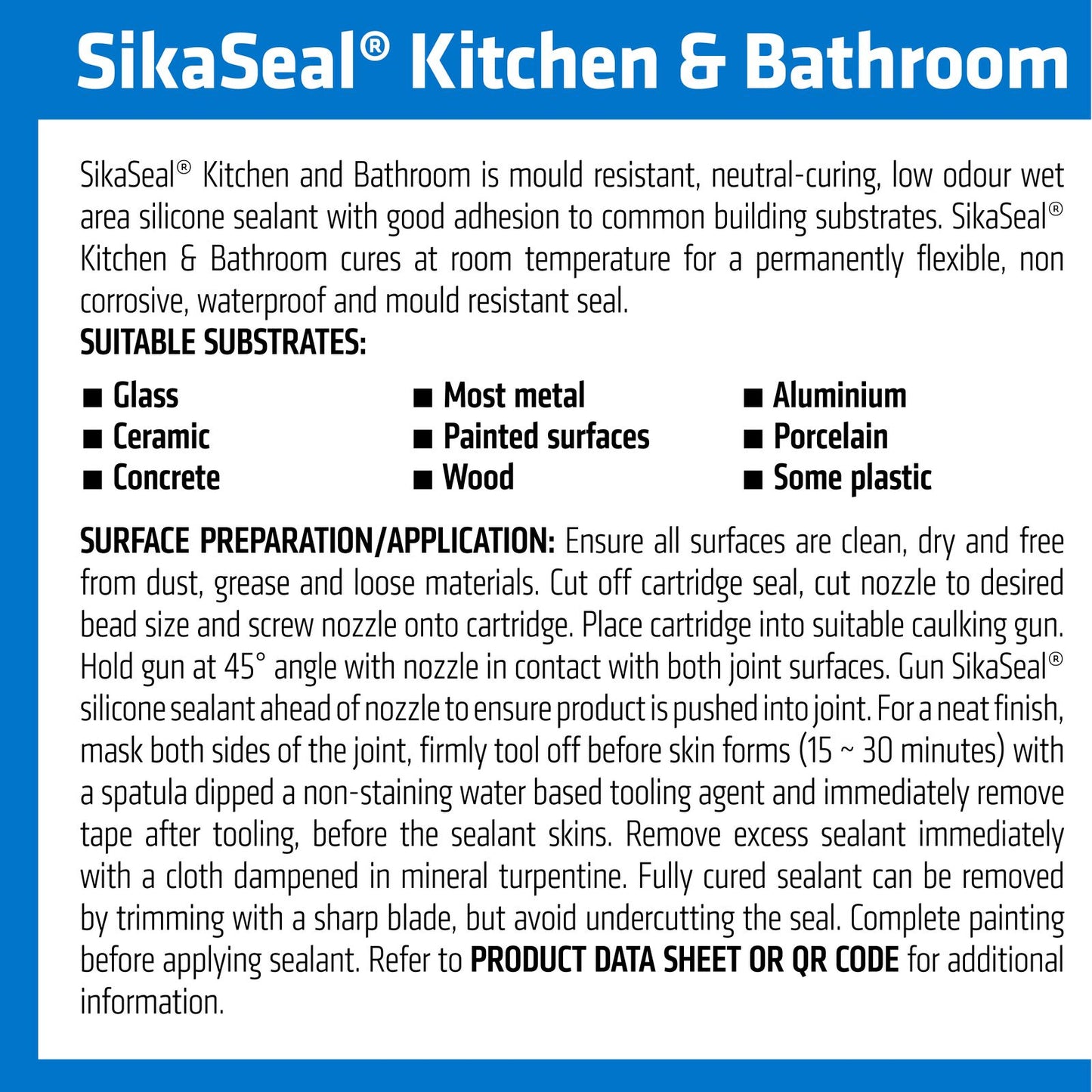 Sika Sikaseal Kitchen & Bathroom Silicone - 300ml - Black