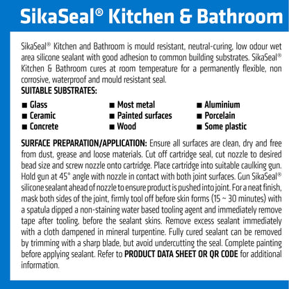 Sika Sikaseal Kitchen & Bathroom Silicone - 300ml - Black