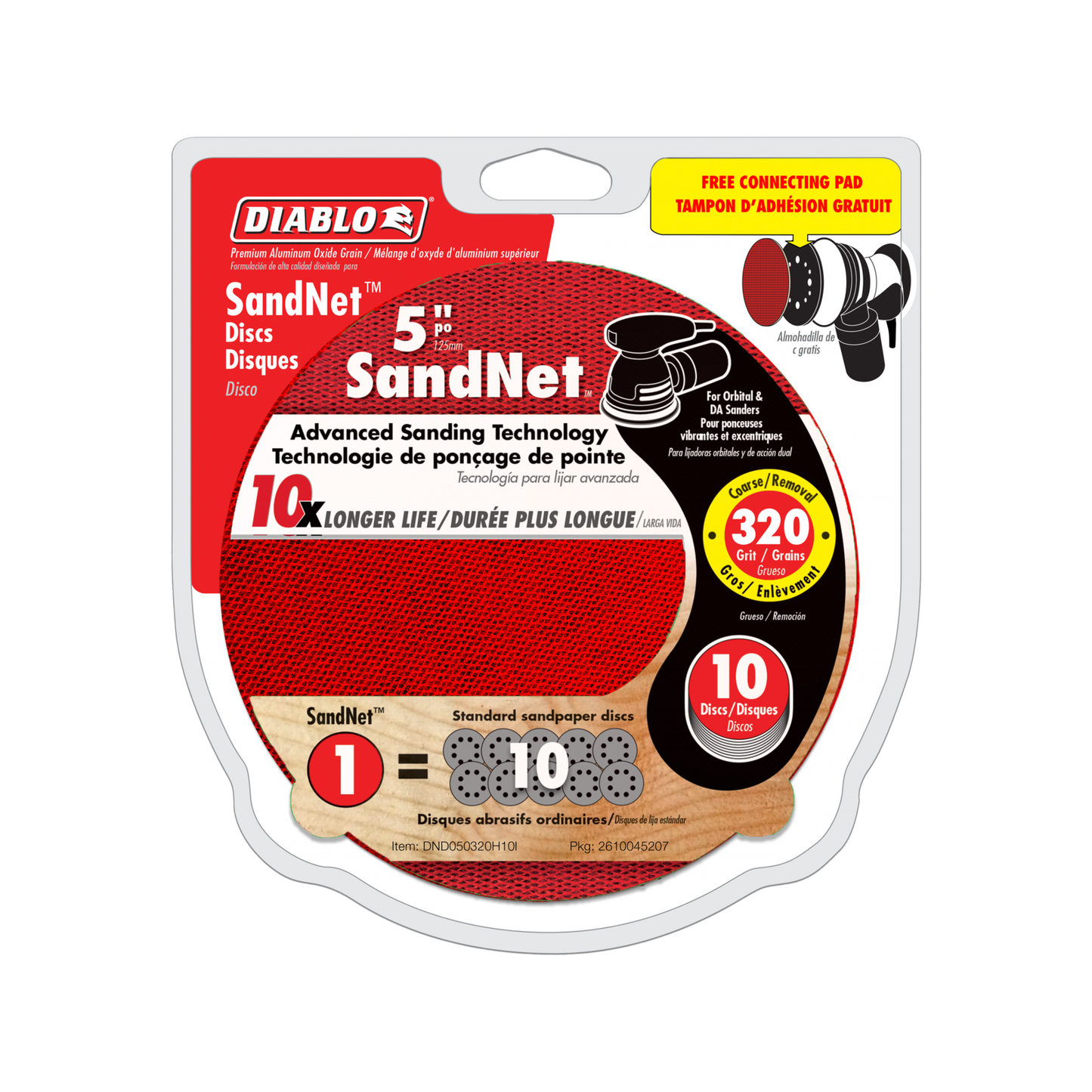 Diablo Orbital Sandnet Discs - 125mm - 220 Grit - 10 Pack