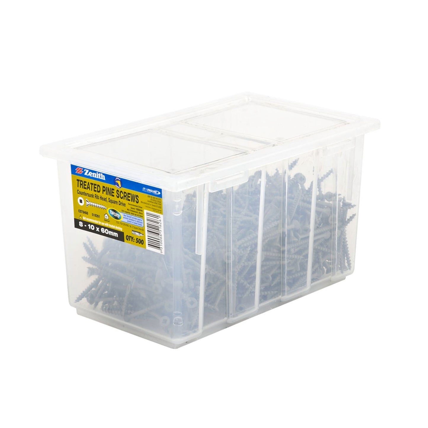 Zenith Tufcote Countersunk Rib Head Screws - 10 x 60mm - 500 Pack