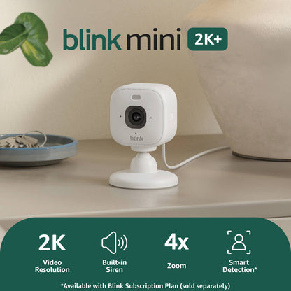 Blink Mini 2K Security Camera - 51 x 51mm - 2 Pack - White