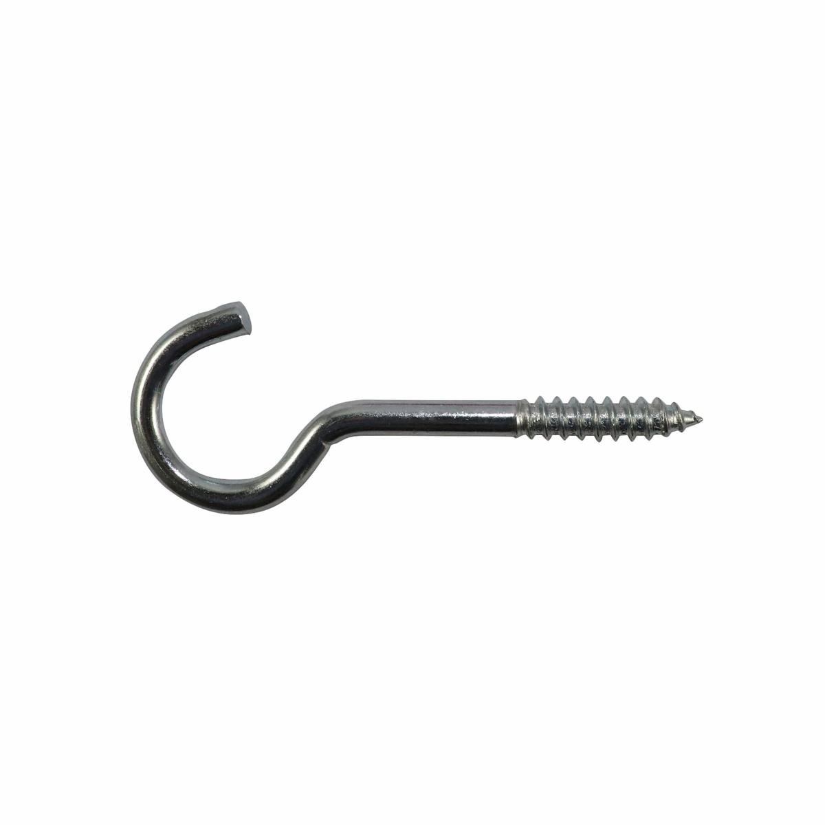 Everhang Zinc Plated Round Screw Hook 6 Pack - 26 x 6.2mm - Silver