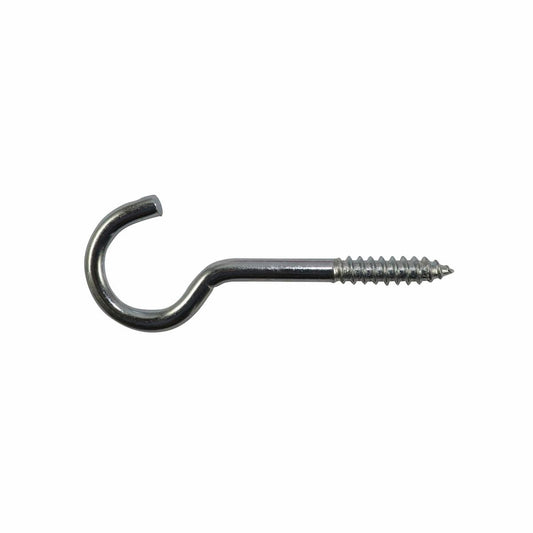 Everhang Zinc Plated Round Screw Hook 6 Pack - 26 x 6.2mm - Silver