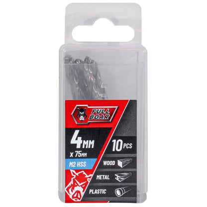 Full Boar HSS Drill Bit Set - 4mm - 10 Piece