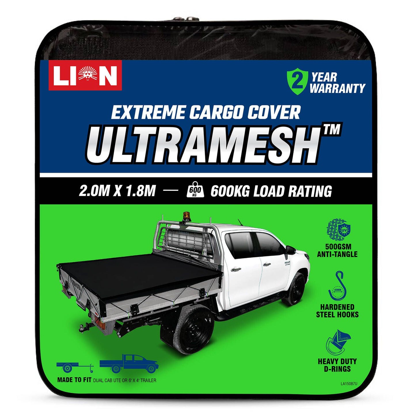 Lion Ultramesh Cargo Net - 2.0 x 1.8m - 600kg Capacity