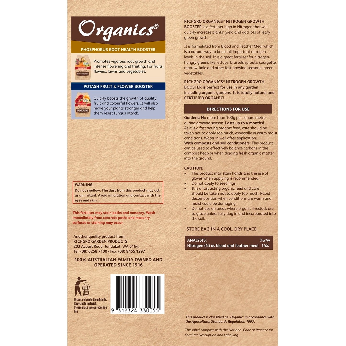 Richgro Organics Nitrogen Growth Booster 2.5kg