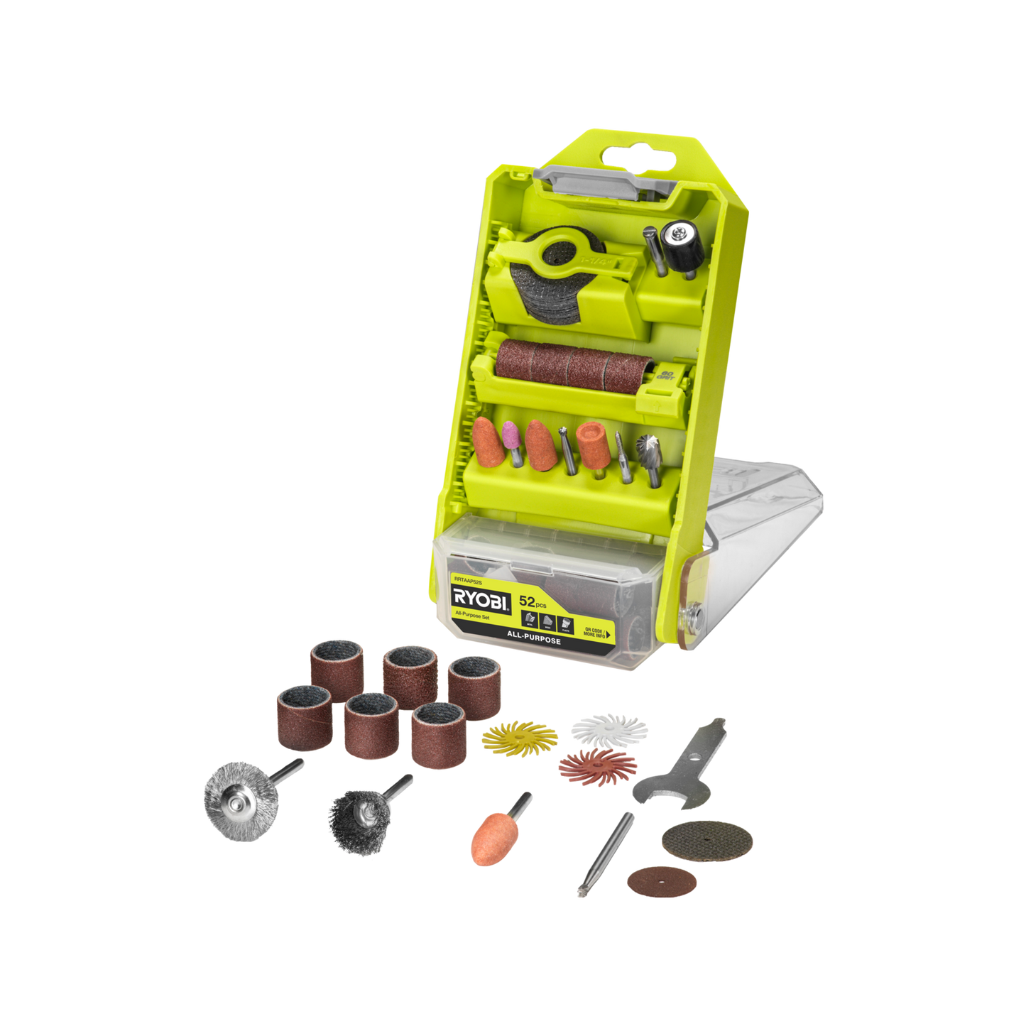 Ryobi All Purpose Rotary Tool Accessory Set - 55 x 5 x 101mm - 52 Piece