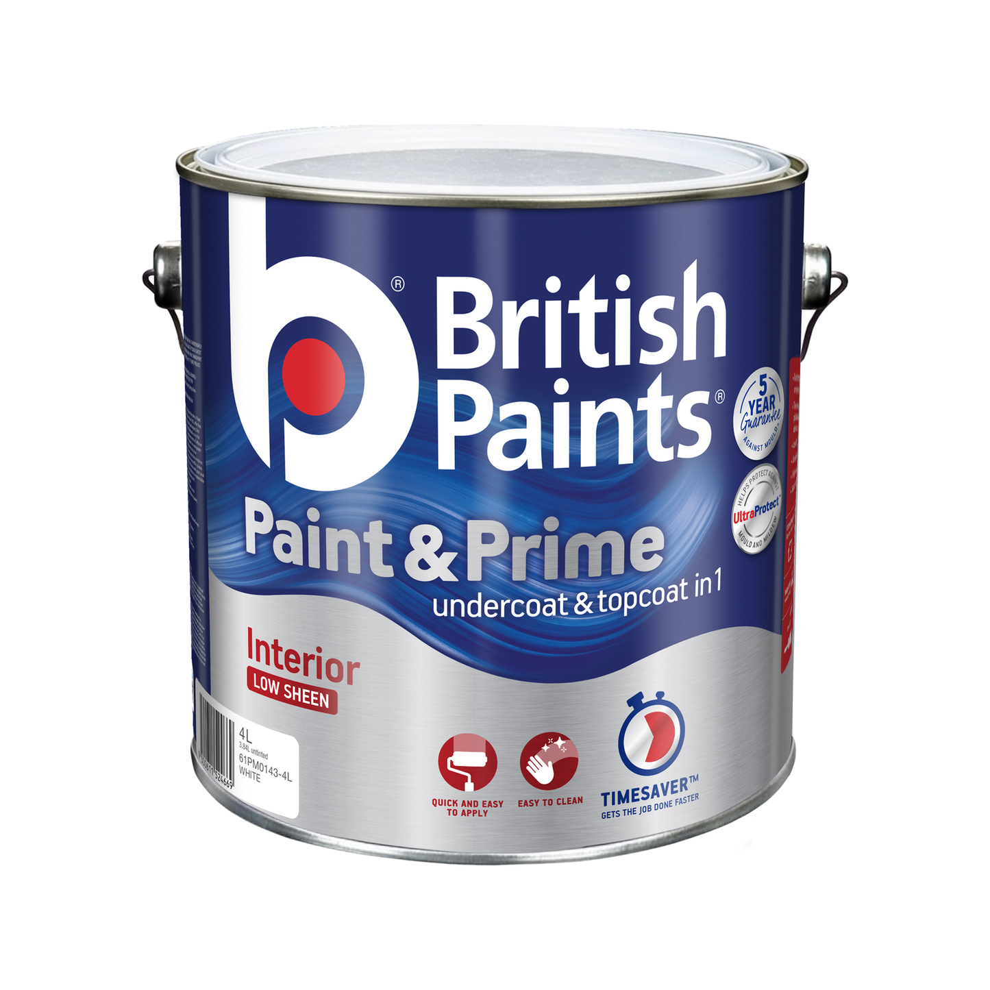British Paints White Low Sheen Interior Paint - 4L