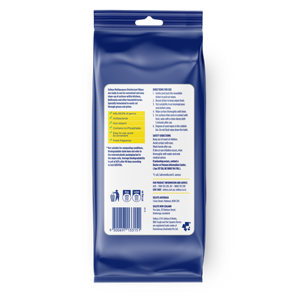 Selleys Complete Clean Biodegradable Disinfectant Wipes - 110 Pack