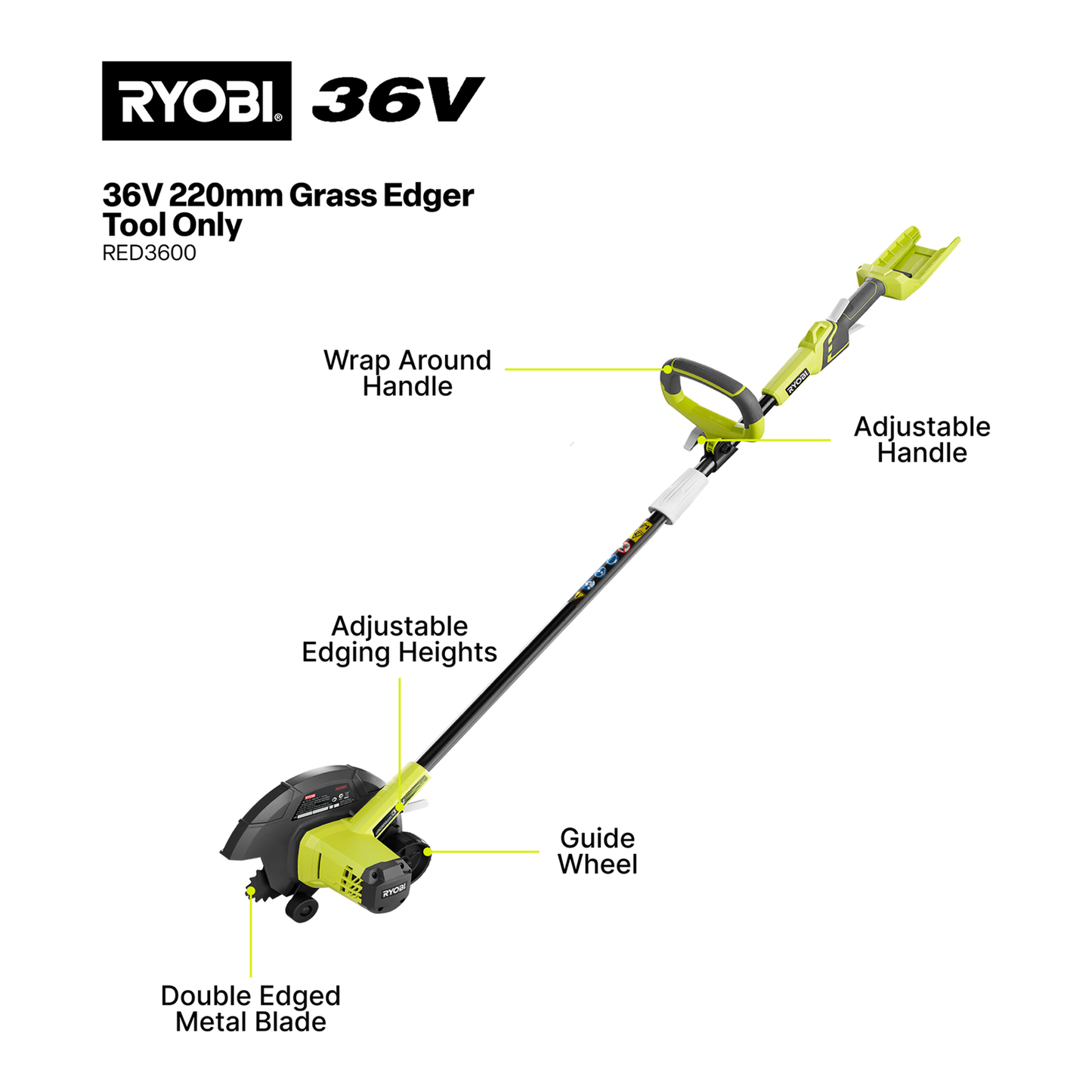Ryobi Cordless Edger - 220mm - Tool Only