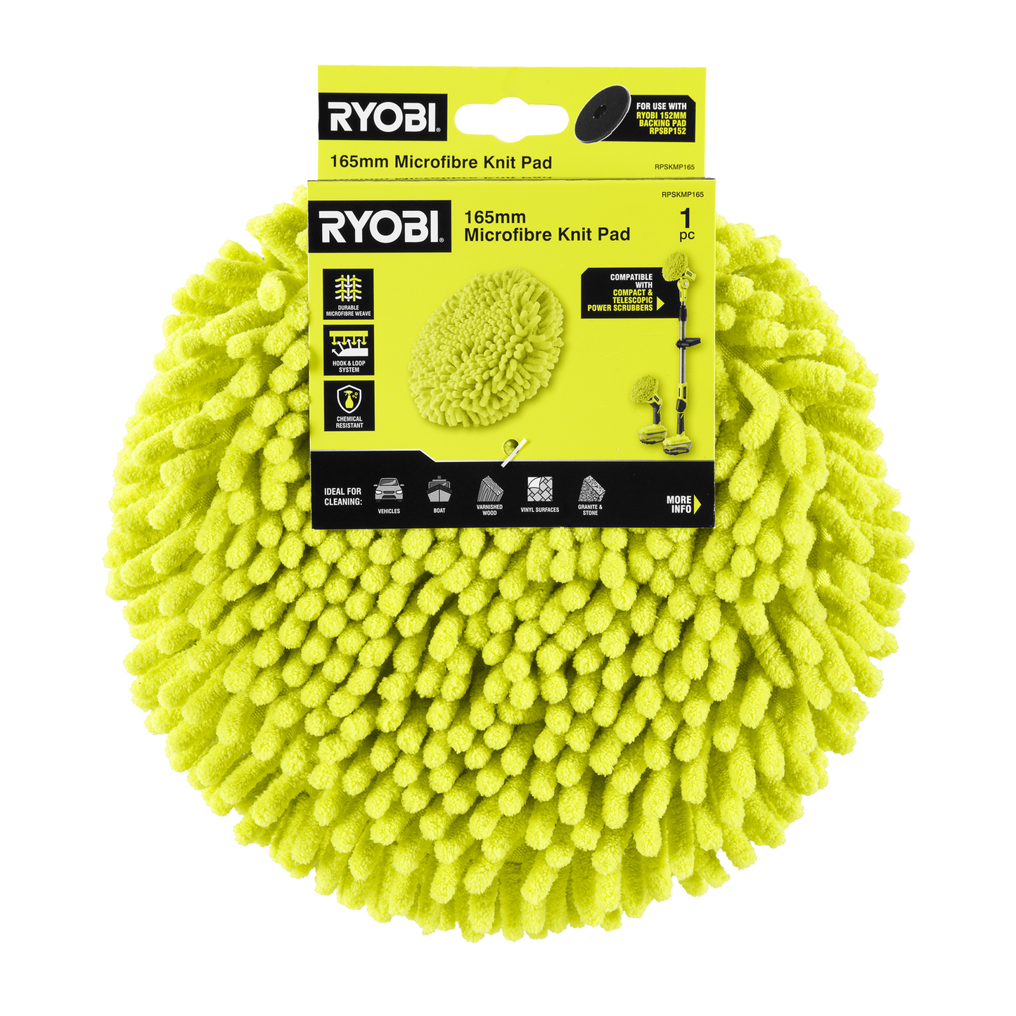 Ryobi Microfibre Knit Cleaning Pad - 165mm