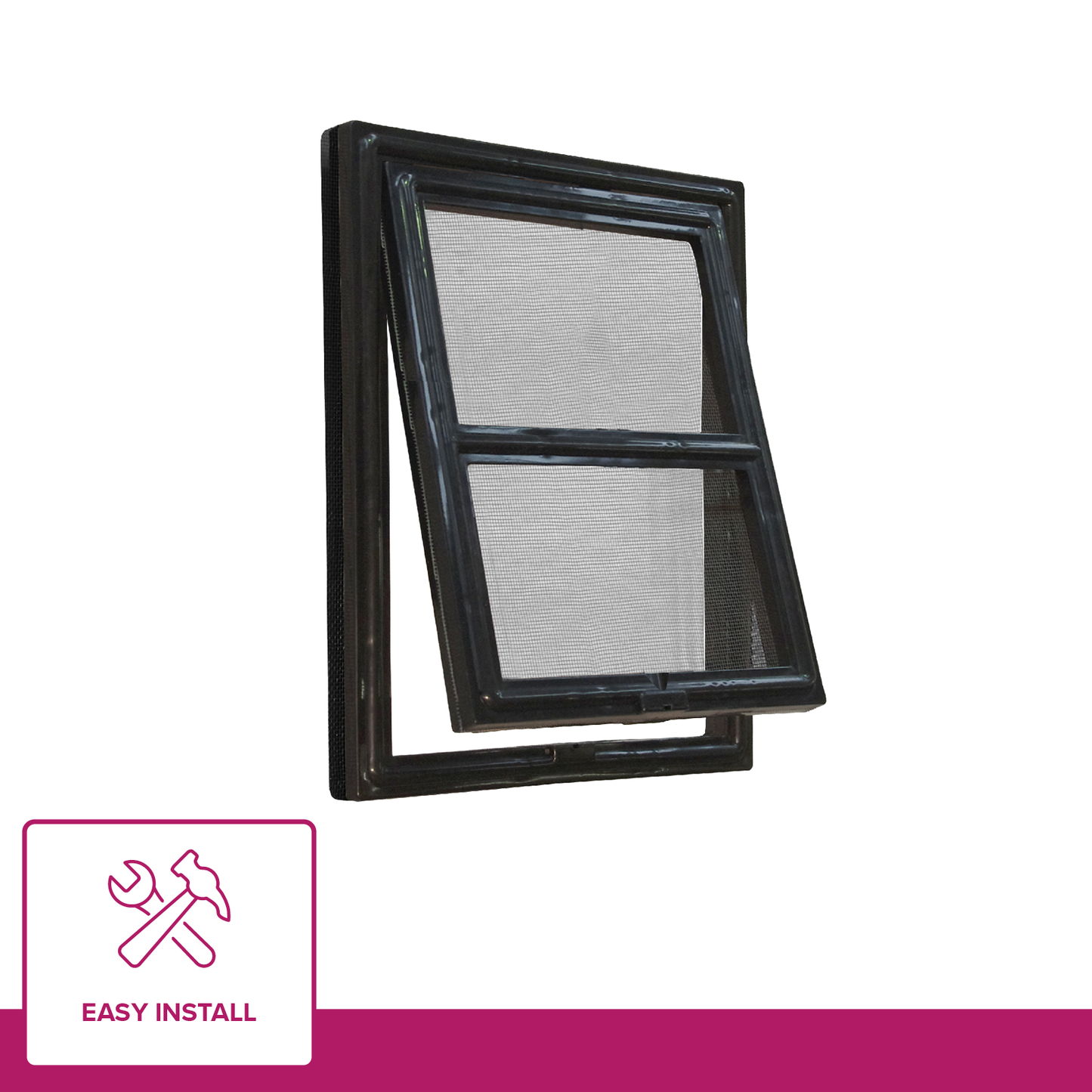Pillar Medium Flyscreen Pet Door - 202 x 254mm - Black