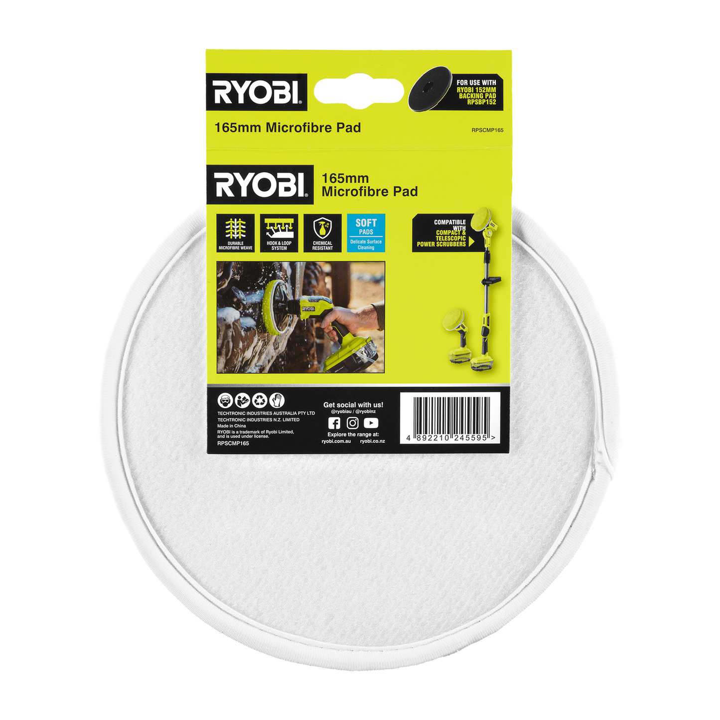Ryobi Microfibre Cloth Cleaning Pad - 165mm