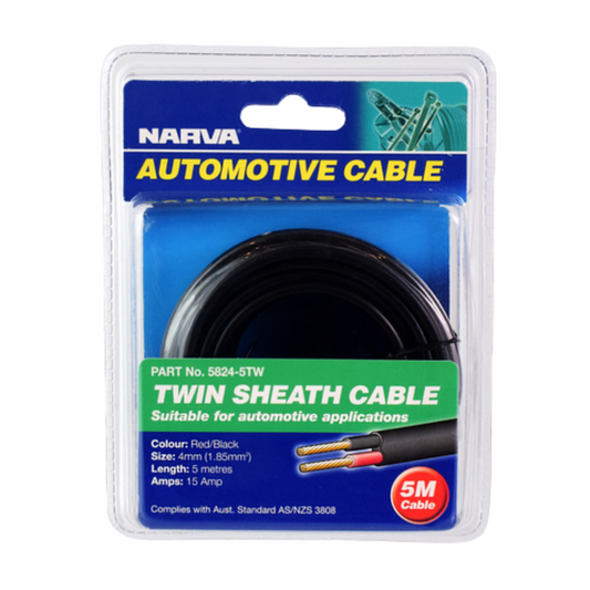 Narva Twin Sheath Cable - 4mm - 15A - 5m