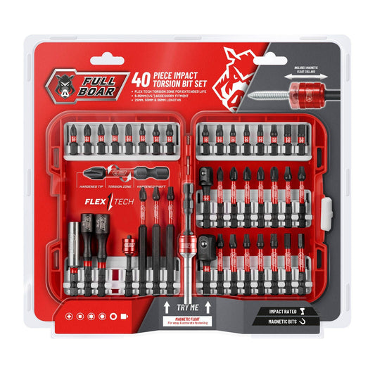Full Boar Impact Torsion Bit Set 40pc
