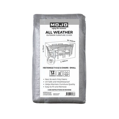 Mojo All Weather Small Rectangle Table & Chairs Cover - 1800 x 750 x 1400mm