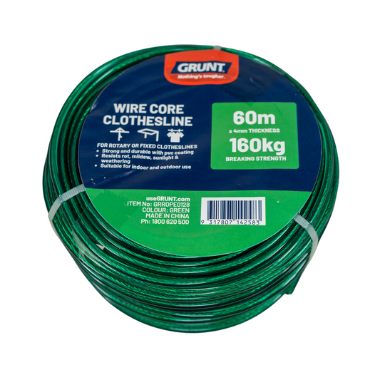Grunt Green Clothesline Wire - 4mm x 60m