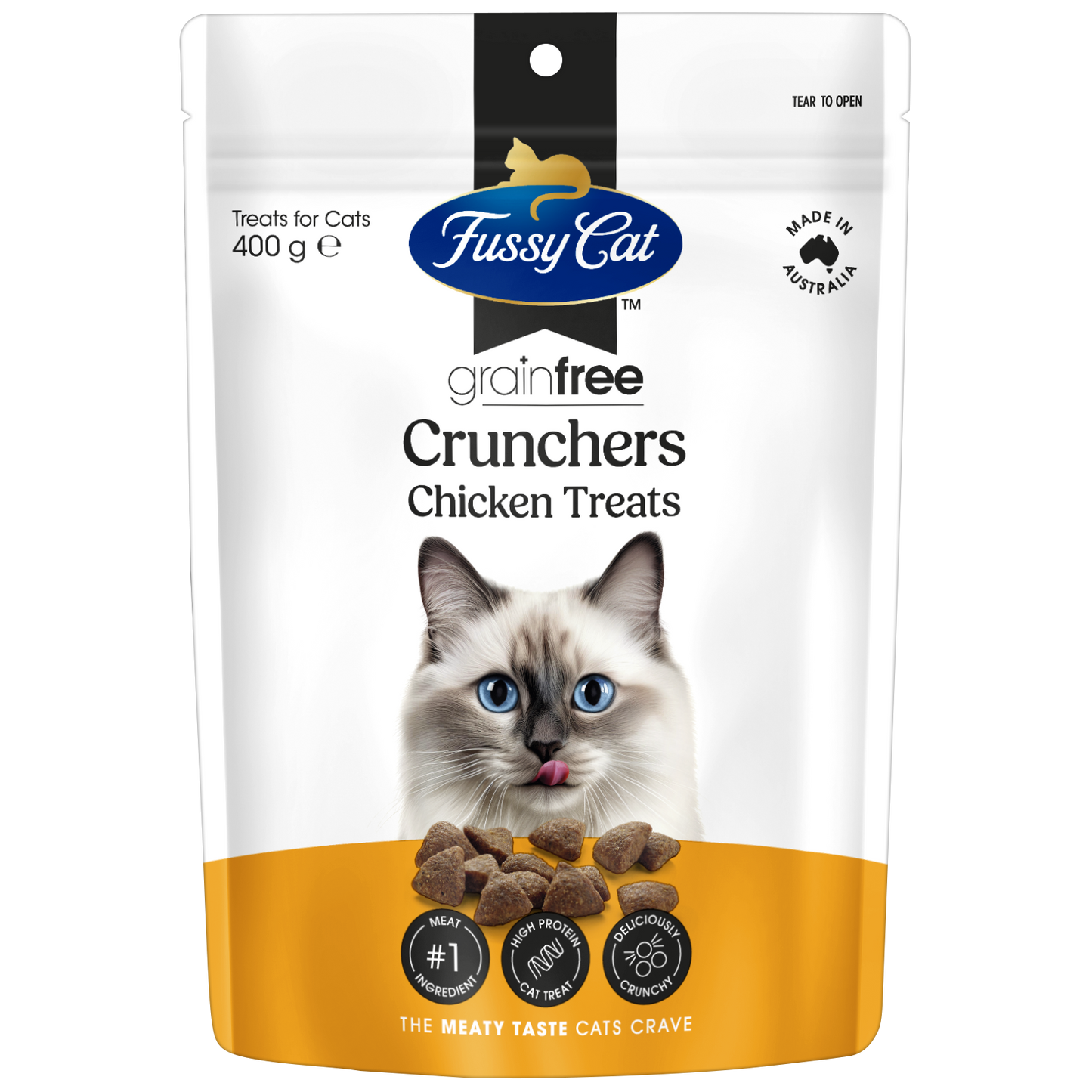 Fussy Cat Chicken Crunchers Cat Treats - 400g
