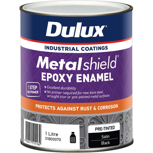 Dulux Metalshield Epoxy Enamel Satin Black - 1L