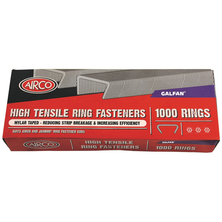 Airco 19mm High Tensile Galvanised Ring Fasteners - 100 Pack
