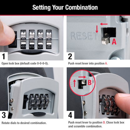 Master Lock Wall Mounted Key Safe - 83mm Steel - Weather Resistant