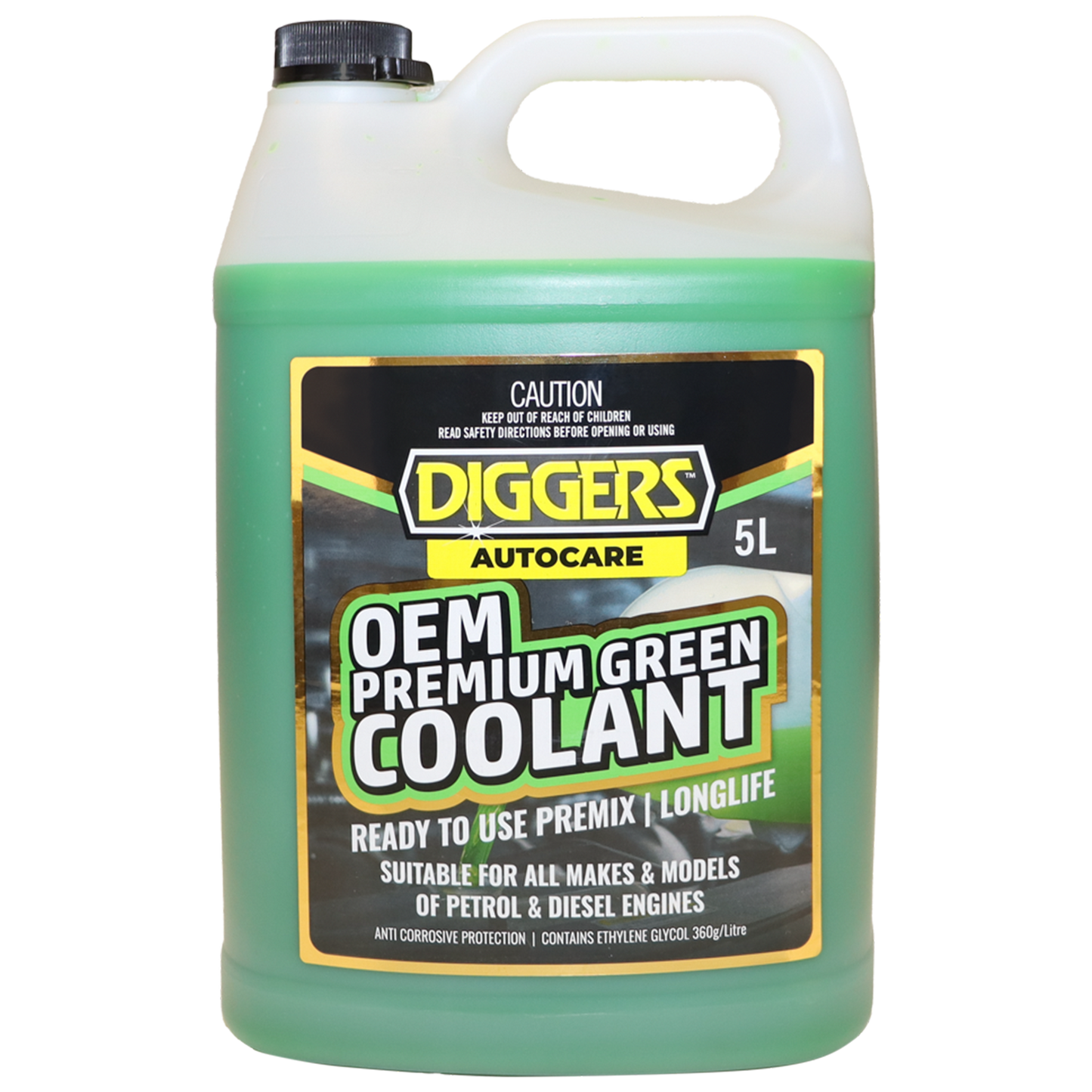 Diggers OEM Premium Green Coolant - 5L