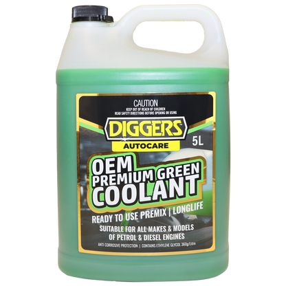 Diggers OEM Premium Green Coolant - 5L