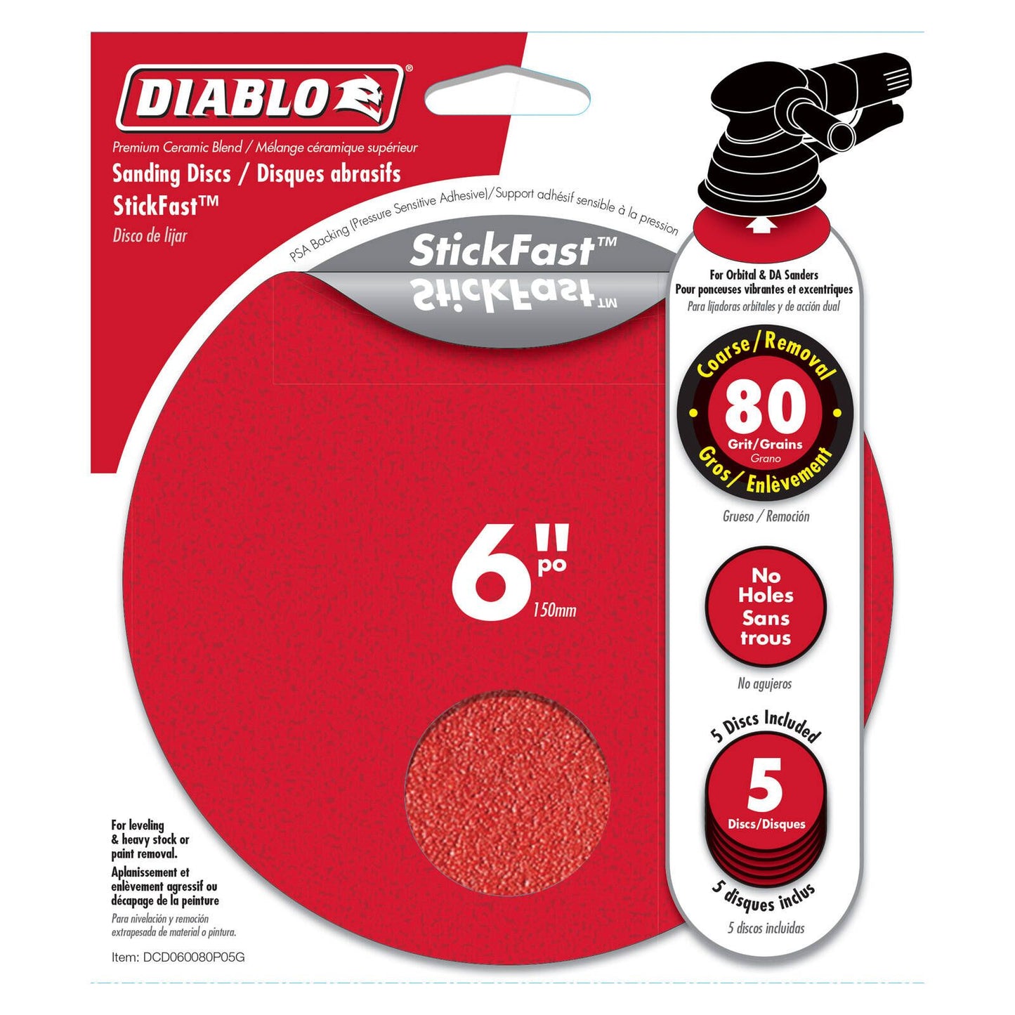 Diablo 150mm Abrasive Random Orbital Sheet - 5 Pack