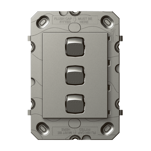 Hpm Arteor 3 Gang Wall Switch Grid - Magnesium - 113 x 77mm