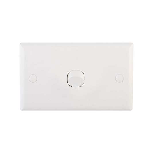 DETA White Solid Plate Single Switch - 1 Gang